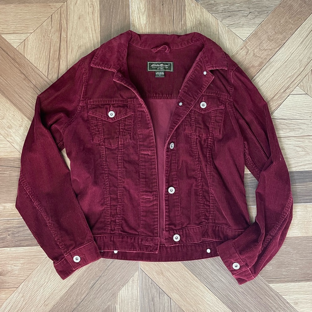 Eddie bauer velour jean jacket